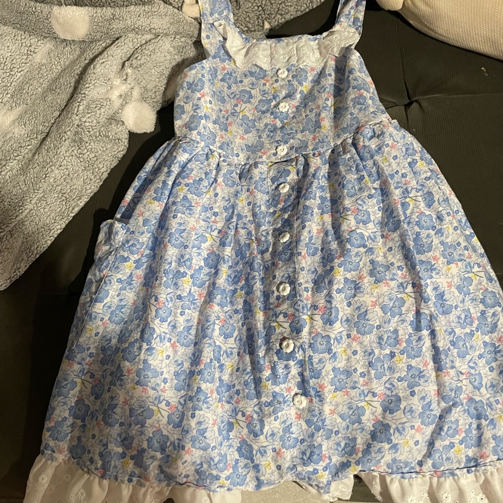 Cupcakes & Cashmere Pleated Blue and White Sundress